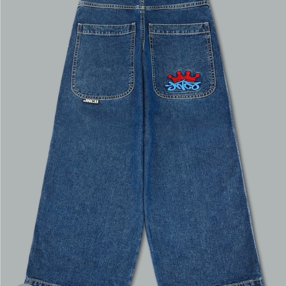 JNCO Blue Denim Jeans with Red Stitching